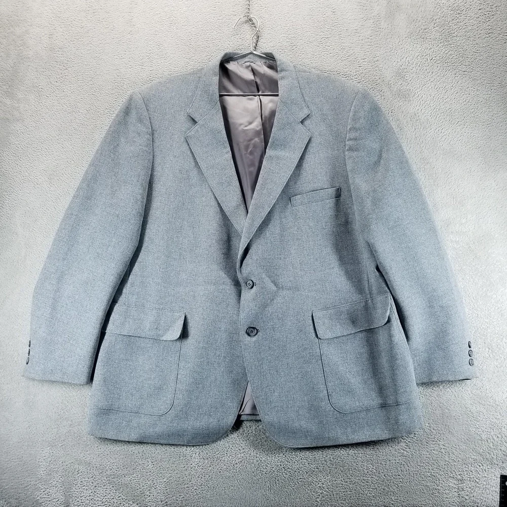 VTG Levis Blazer Mens 50 Gray Action Suit Sta-Prest Sport‎ Coat Jacket Tweed 70s